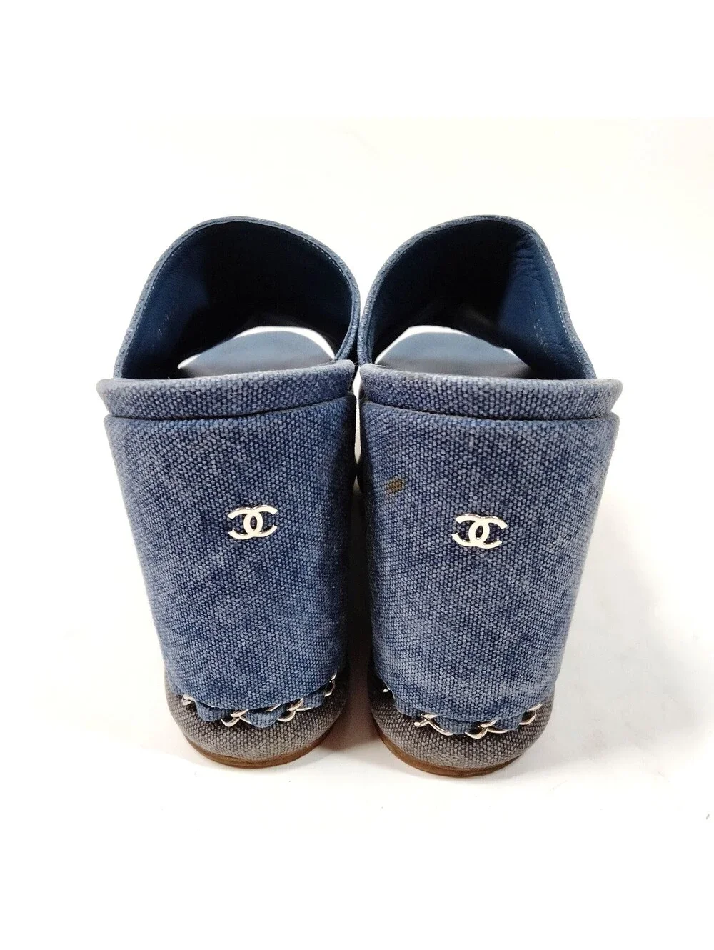 Chanel Sandals Women Blue Cotton 5653691